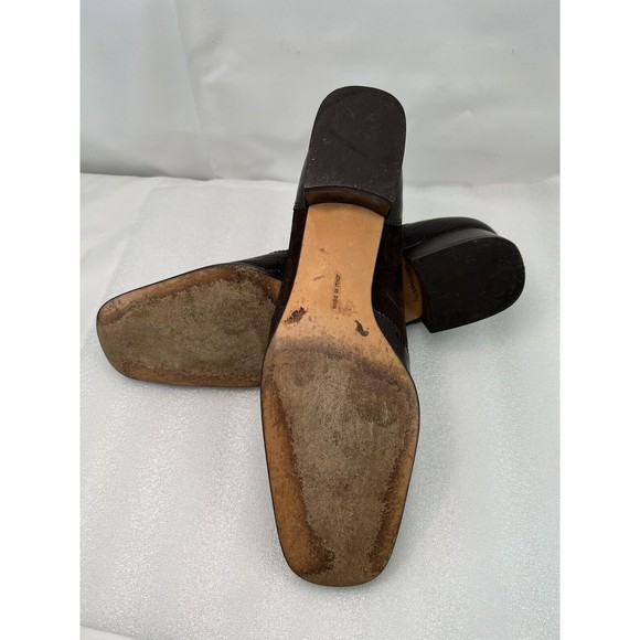 Salvatore Ferragamo Brown Suede Alligator Leather Block Heel Sz 8.5 A3 MSRP $849 - Picture 7 of 8